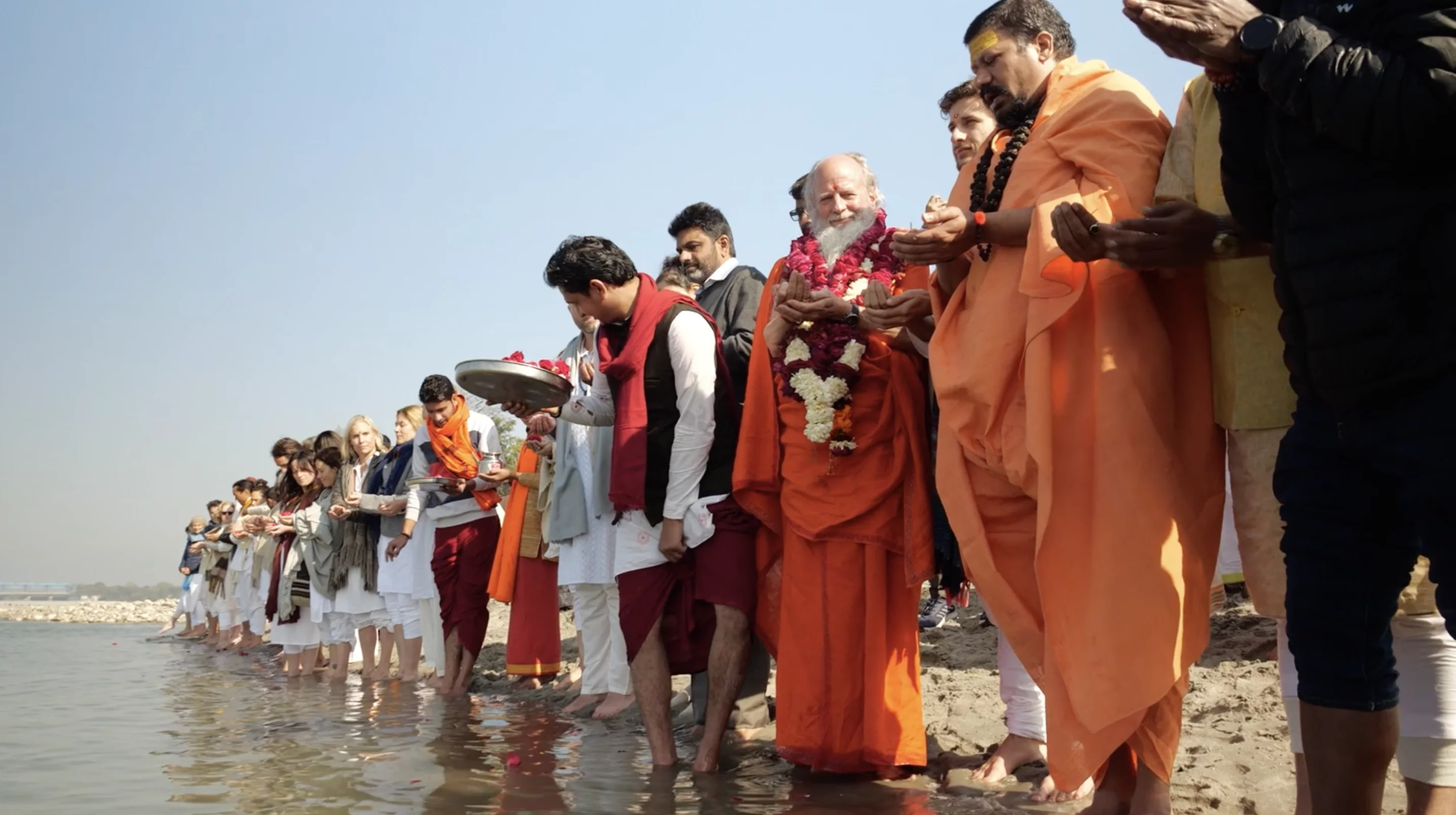 Thom Knoles with other practitioners at a Vedic Meditation Retreat in India