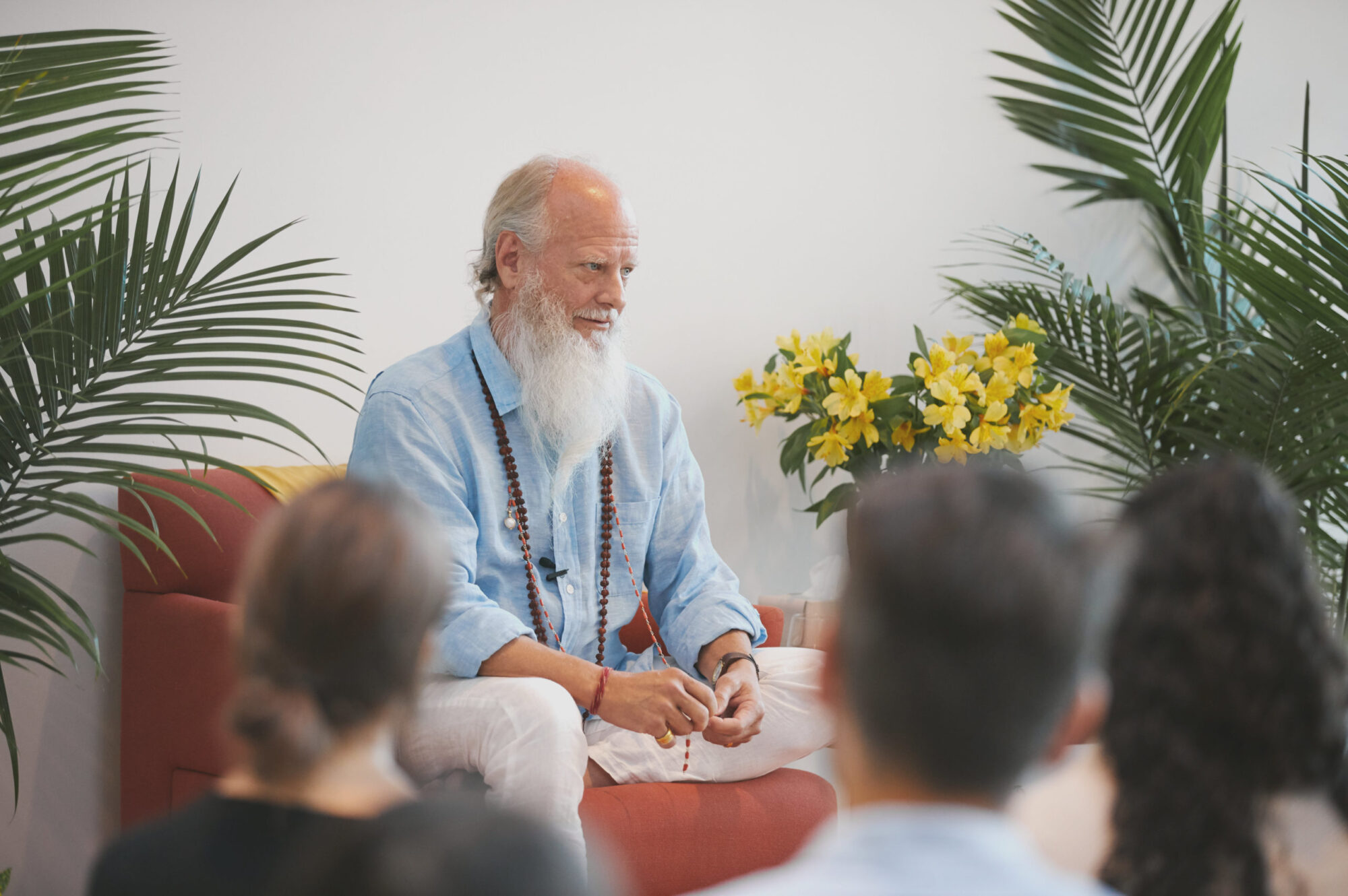 Thom Knoles Teaching Vedic Meditation to a group of students