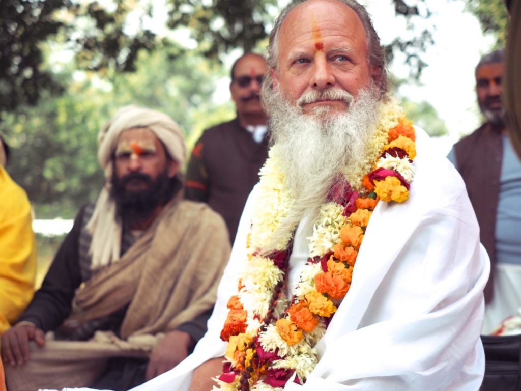 Thom Knoles with other practitioners at a Vedic Meditation Retreat in India