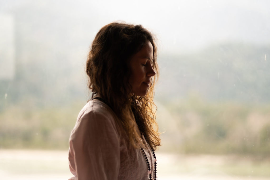A woman at a Vedic Meditation Retreat in India