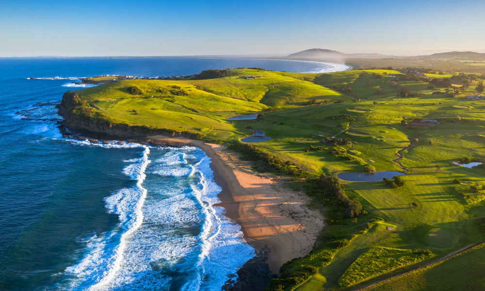 View of the Gerringong beach from the air