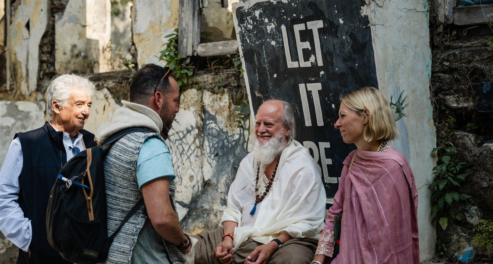 Thom with students